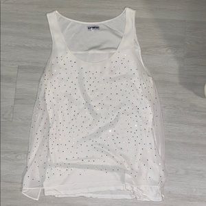 White sparkly tank top